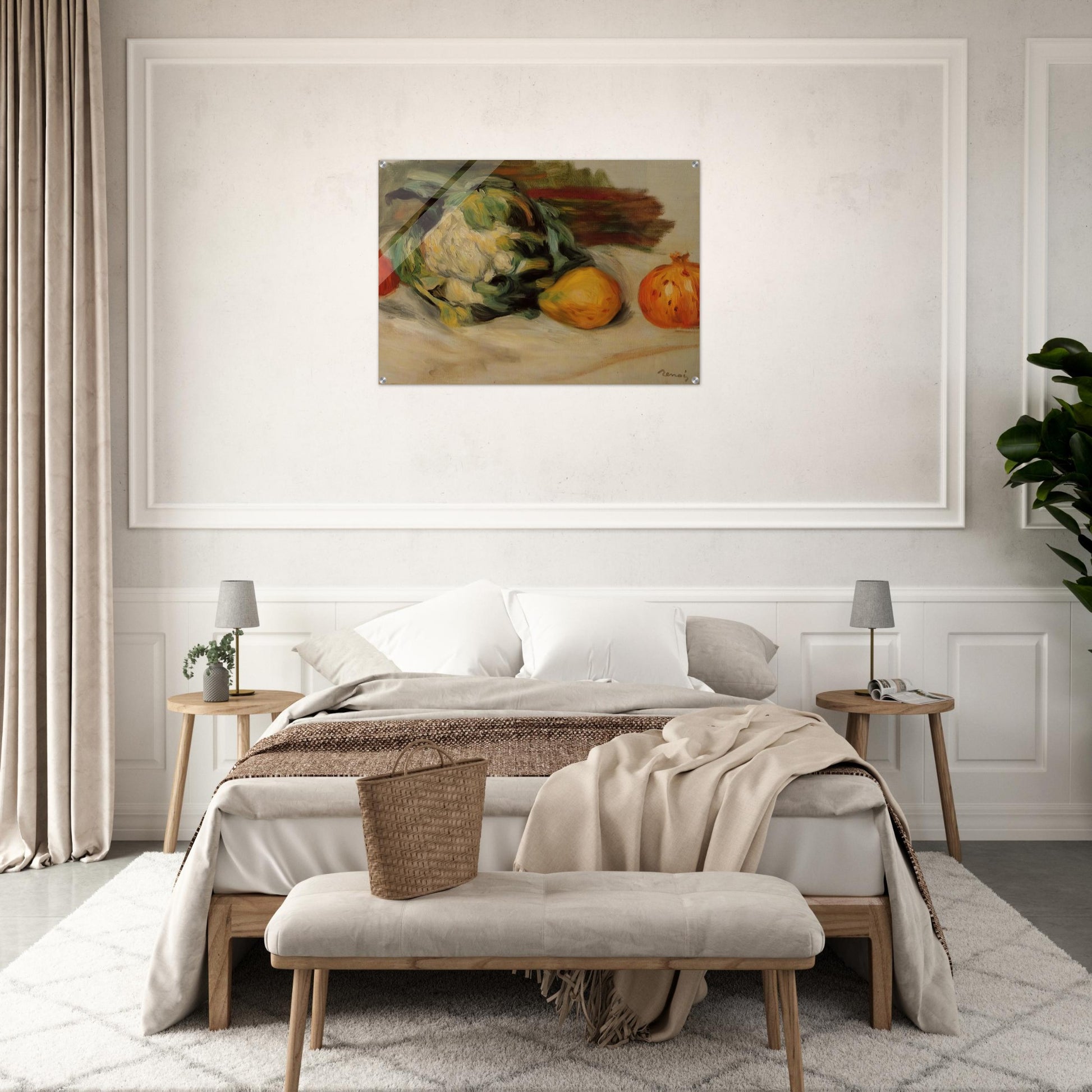 Cauliflower and Pomegranates - Pierre-Auguste Renoir Acrylic Print - 70x100 cm / 28x40″ inches | Pierre-Auguste Renoir Wall Art | Pierre-Auguste Renoir Prints
