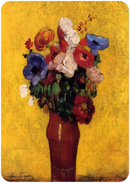 FLOWERS 4 By Odilon Redon Pack of 10 Post Cards | Odilon Redon Post Cards | A6 (10.5 x 14.8 cm) - 4.1 x 5.8 inches