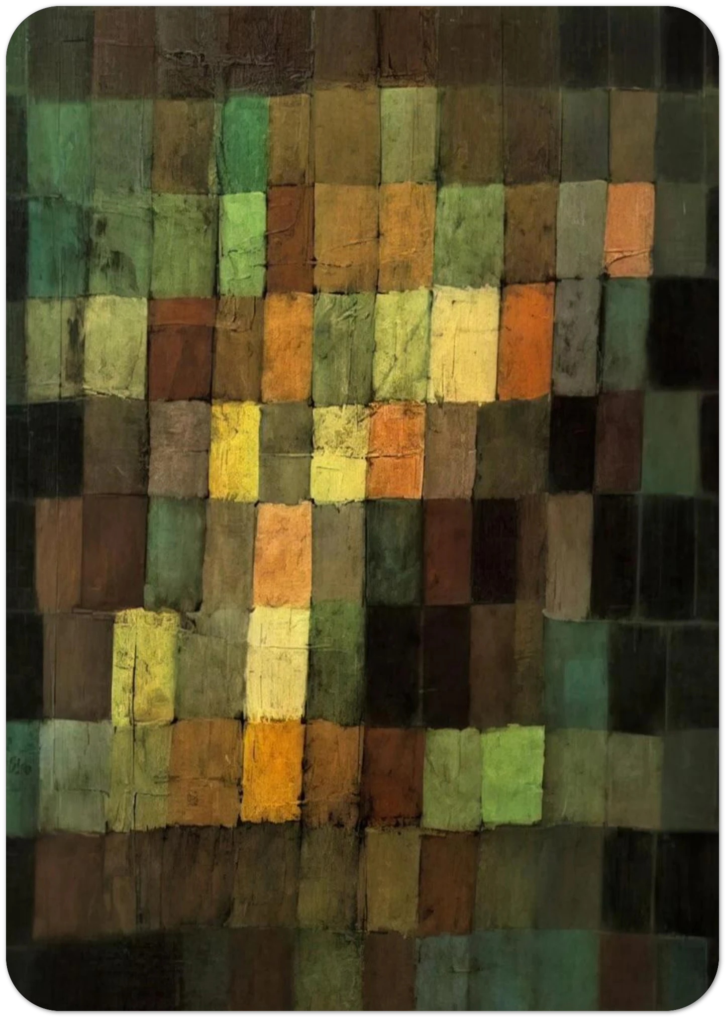 ANCIENT SOUND ABSTRACT ON BLACK BACKGROUND 1925 By Paul Klee Pack of 10 Post Cards | Paul Klee Post Cards | A6 (10.5 x 14.8 cm) - 4.1 x 5.8 inches