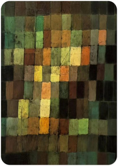ANCIENT SOUND ABSTRACT ON BLACK BACKGROUND 1925 By Paul Klee Pack of 10 Post Cards | Paul Klee Post Cards | A6 (10.5 x 14.8 cm) - 4.1 x 5.8 inches