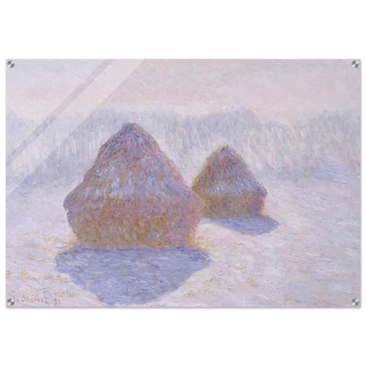 Haystacks Effect of Snow and Sun - claude monet Acrylic Print - 70x100 cm / 28x40″ inches