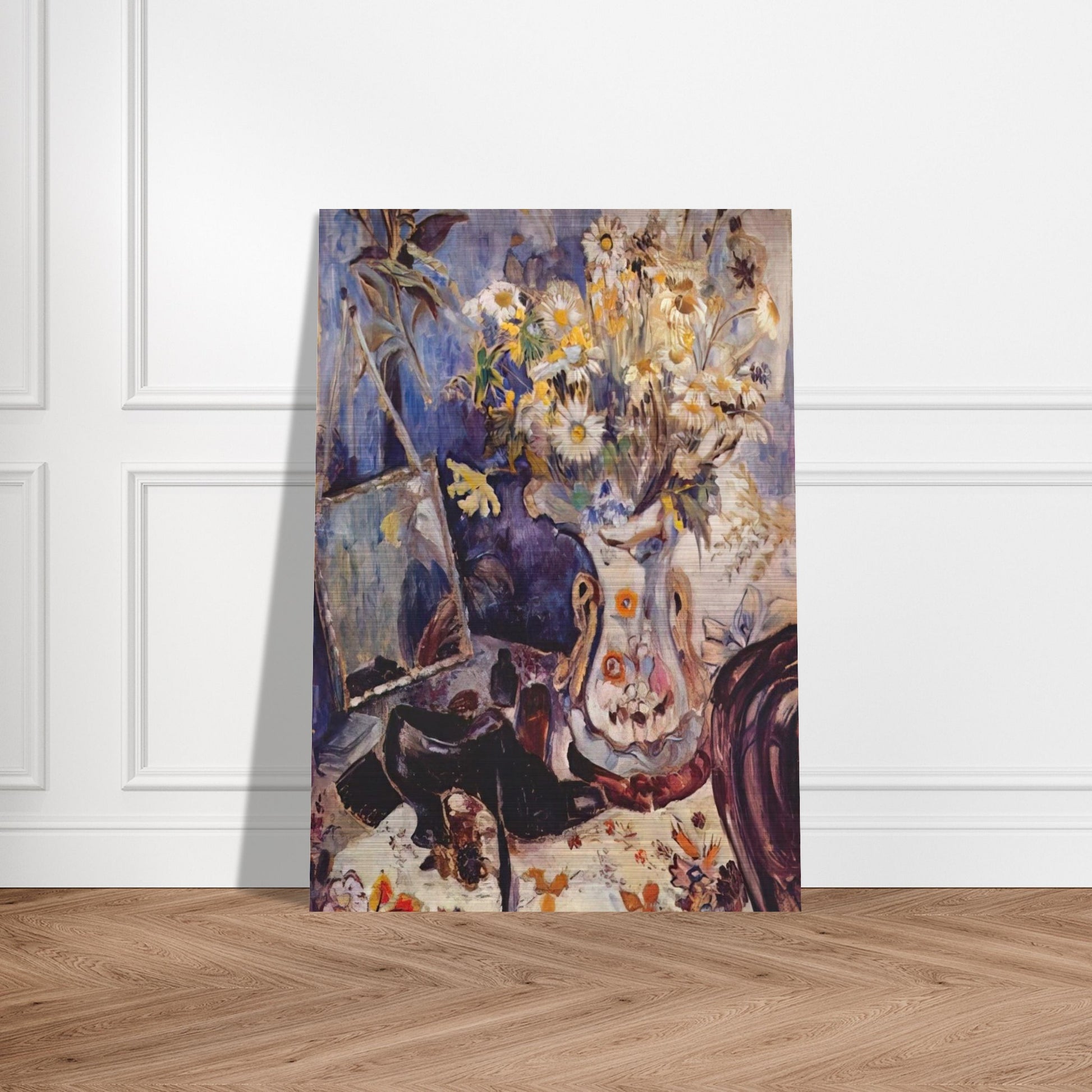 Still life with shoe and mirror - 1906 - Natalia Goncharova Brushed Aluminum Print - 70x100 cm / 28x40 inches | Natalia Goncharova Aluminum Print | Natalia Goncharova Prints