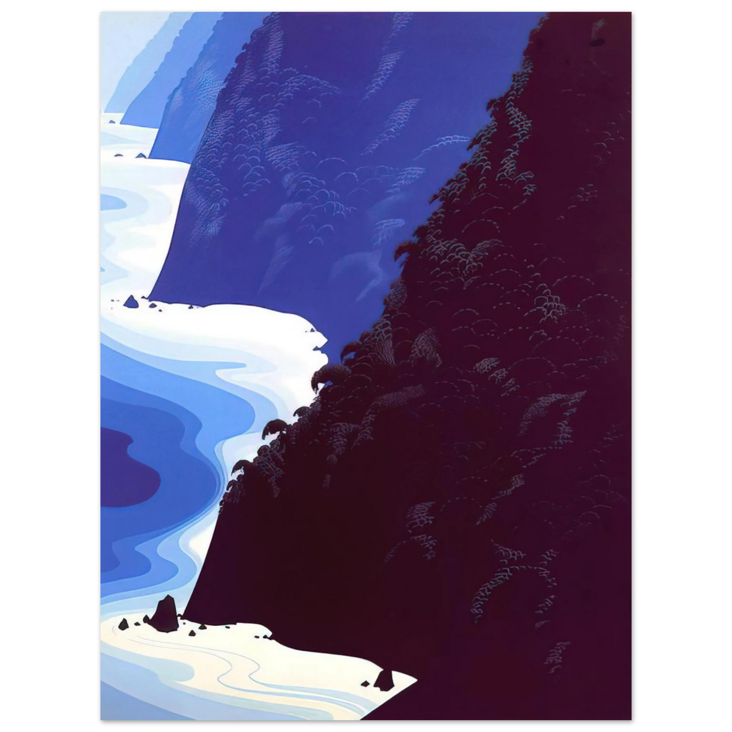 Eyvind Earle - Blue Big Sur Fine Art Poster - Default Title