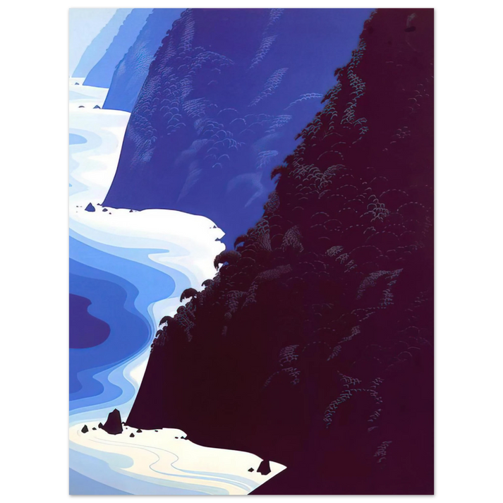 Eyvind Earle - Blue Big Sur  75x100 cm / 30x40inches Fine Art Poster