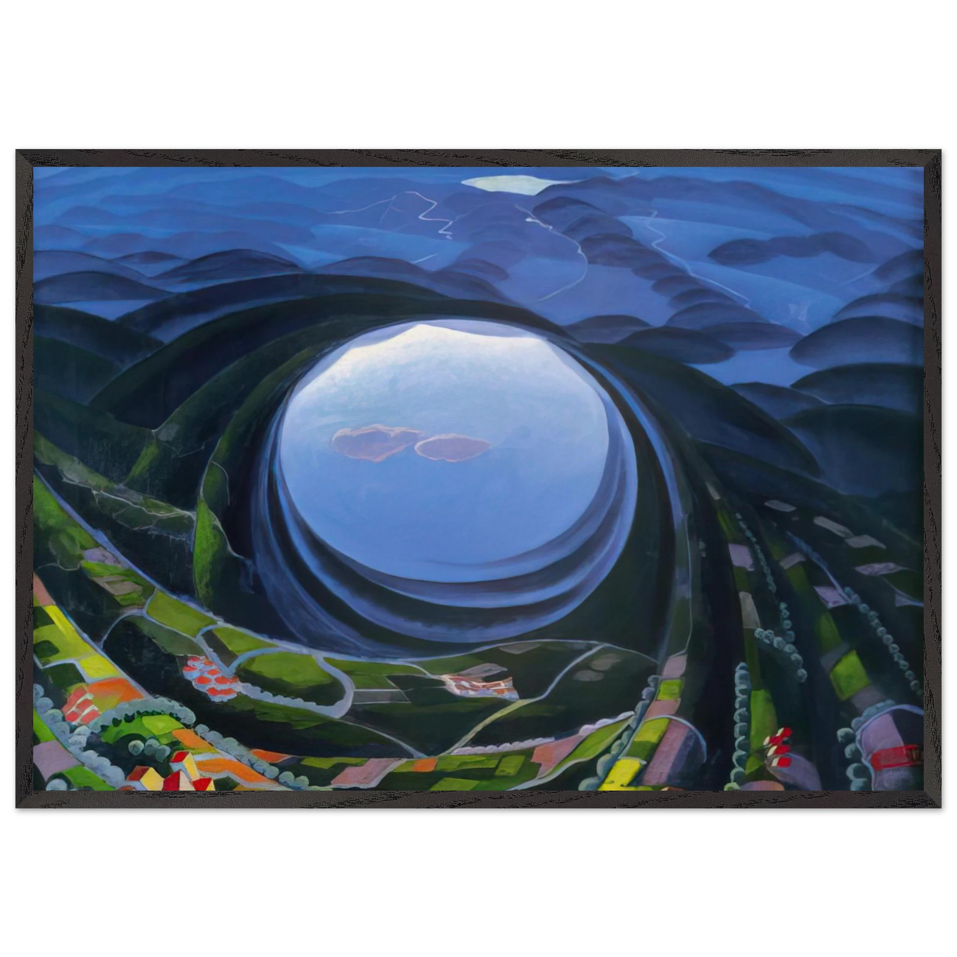 Primavera Umbria - 1923 - Gerardo Dottori Framed Art Print – Black Wooden Frame - Default Title - -Framed Art Print