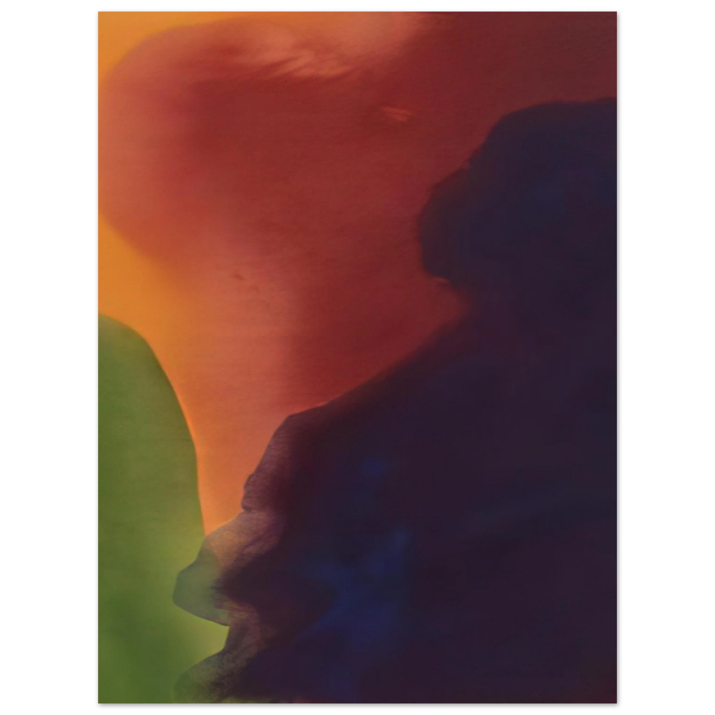 Helen Frankenthaler - Blue Atmosphere III - 1963 Wall art - 15x20 cm / 6x8 inches - Premium Wooden Framed Poster With Fine Art Paper - Black frame