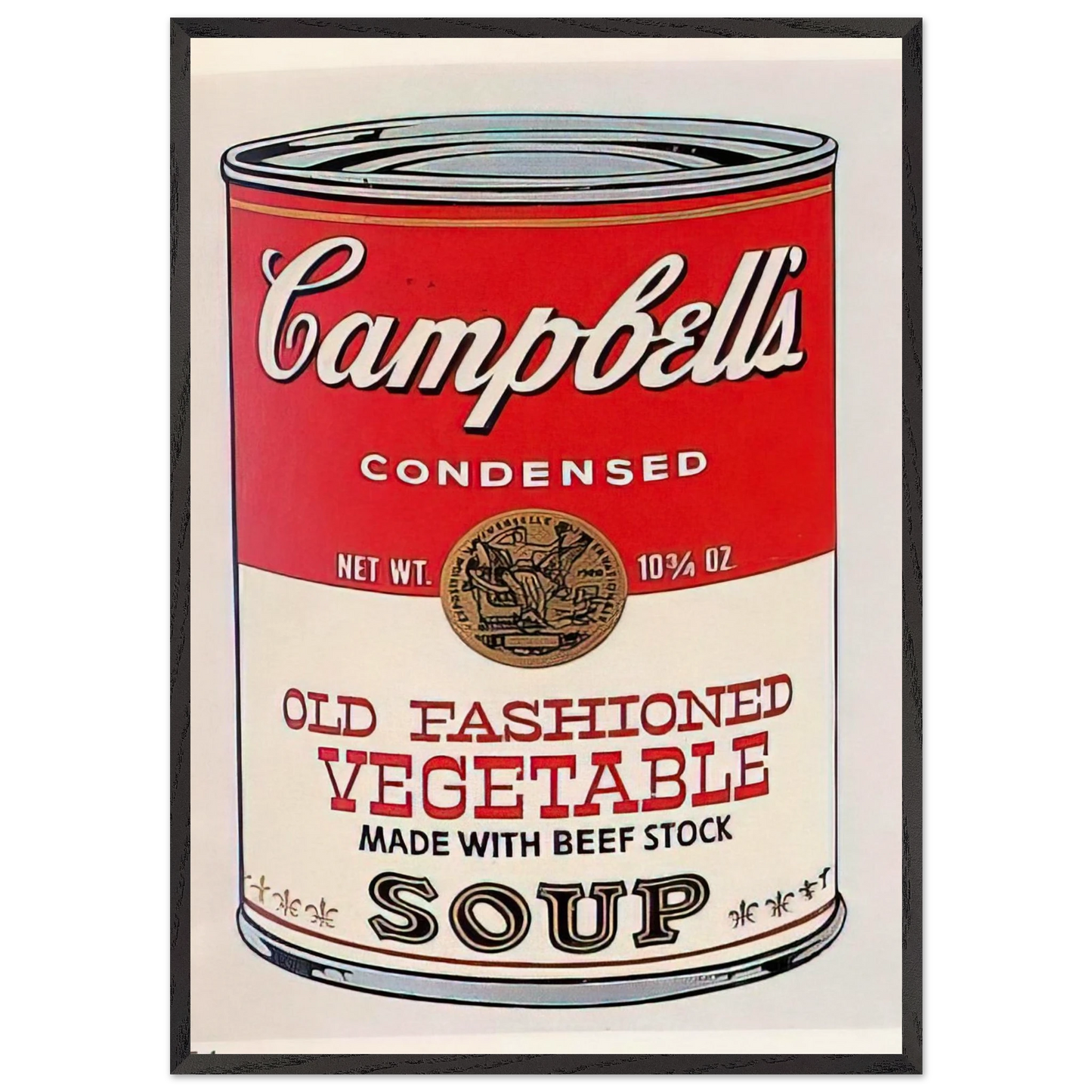 Campbells Soup Can  Old Fashioned Vegetable  - Andy Warhol Framed Art Print – Black Wooden Frame - Default Title - -Framed Art Print