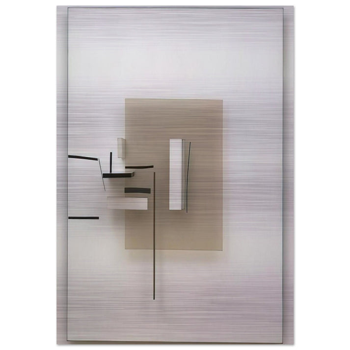SYNTHETIC CONSTRUCTION WHITE AND BLACK 1966 - Victor Pasmore Brushed Aluminum Print - 70x100 cm / 28x40 inches | Victor Pasmore Aluminum Print | Victor Pasmore Prints
