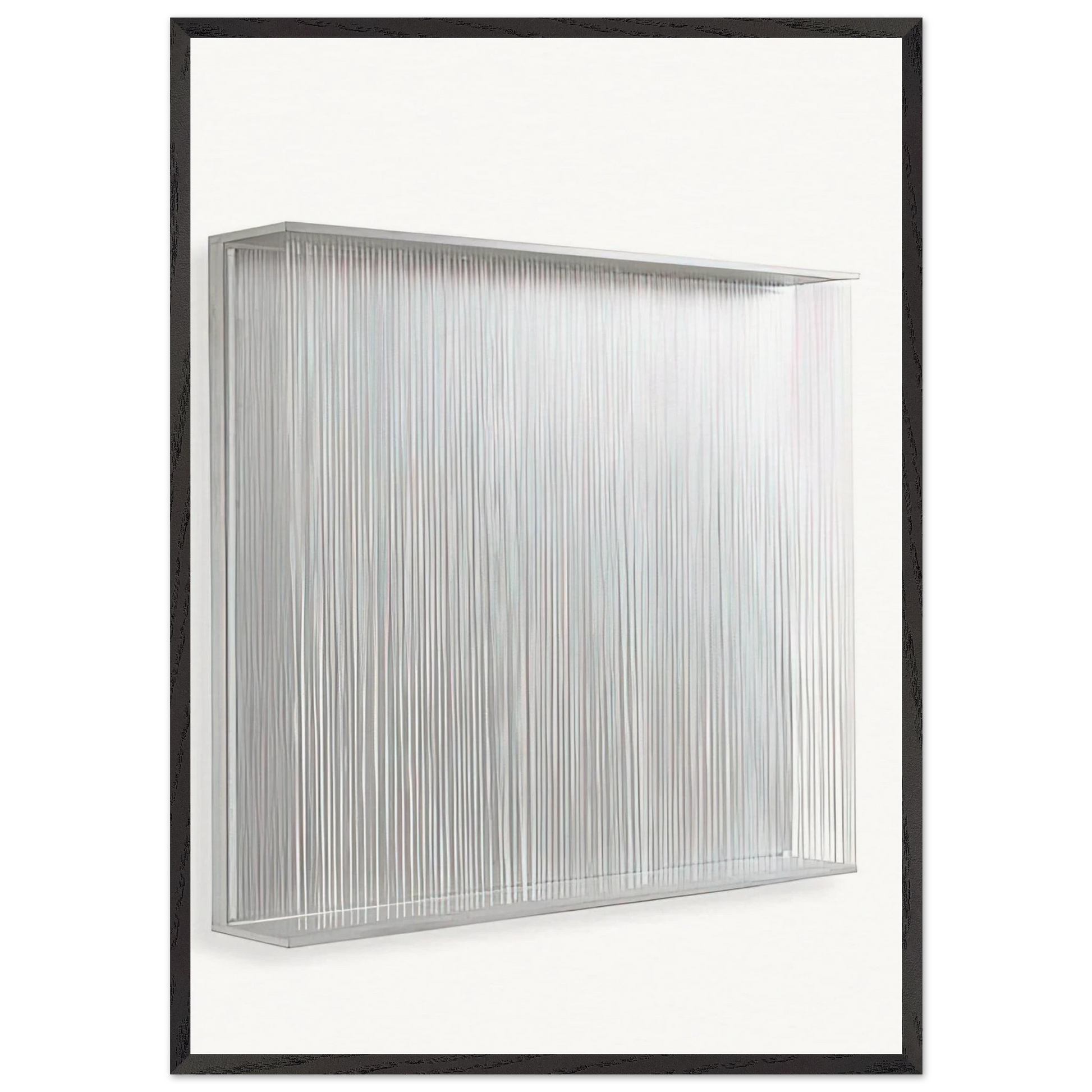 VIBRATION BLANCHE 1995 - Jesus Rafael Soto Framed Art Print – Black Wooden Frame - Default Title - -Framed Art Print