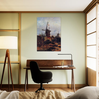 The Mill of Blute End - Vincent van Gogh Brushed Aluminum Print - 70x100 cm / 28x40 inches | Vincent van Gogh Aluminum Print | Vincent van Gogh Prints