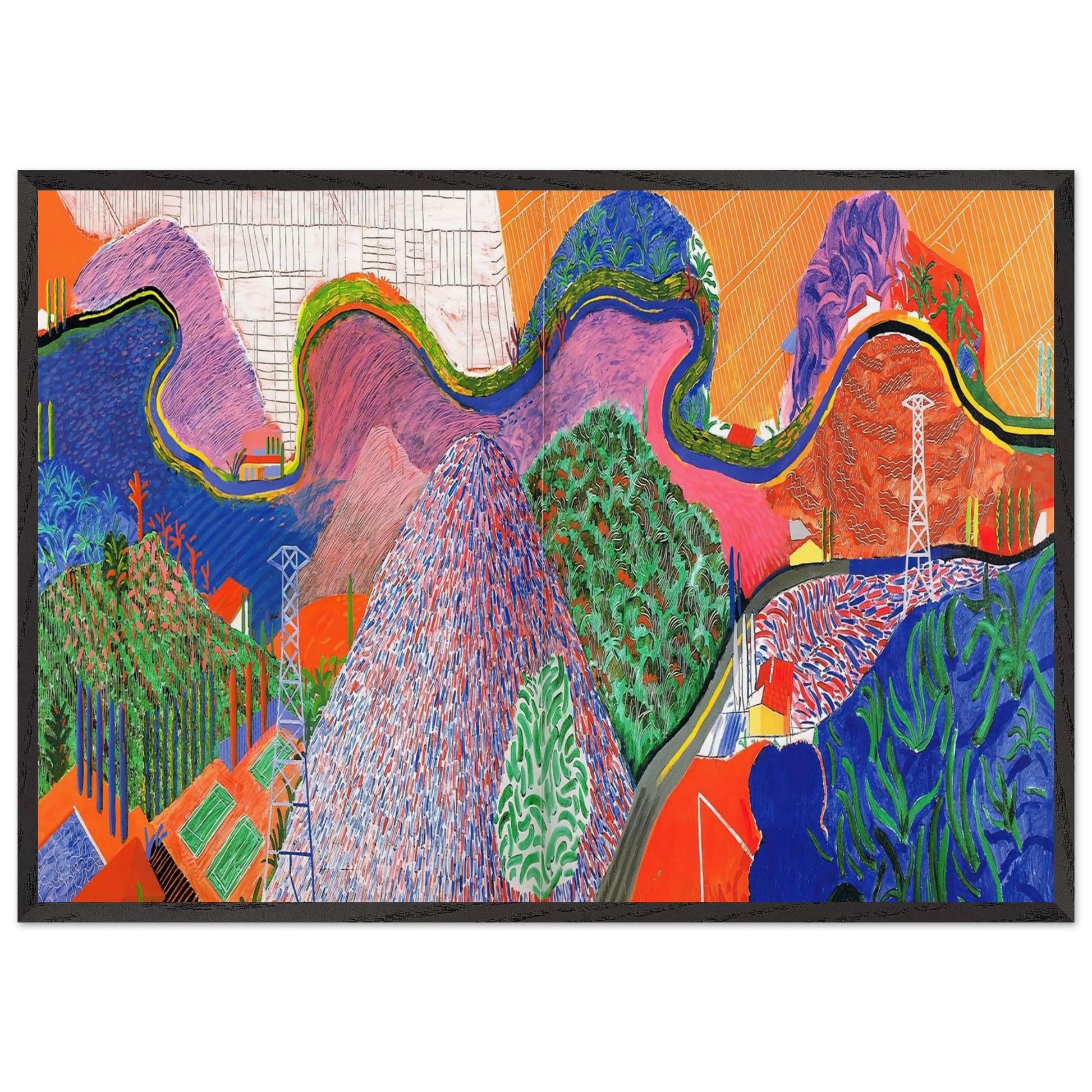 David Hockney N14 - David Hockney 70x100 cm / 28x40 inches Framed Art Print – Black Wooden Frame | David Hockney Art | Artwork by David Hockney