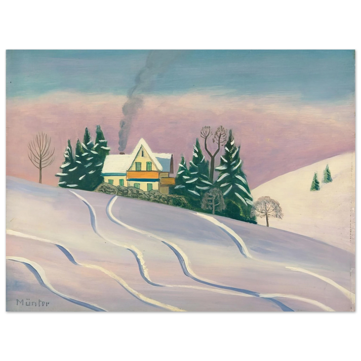 Gabriele Munter - WINTERLANDSCAPE IN BAVARIA 1950  75x100 cm / 30x40inches Fine Art Poster