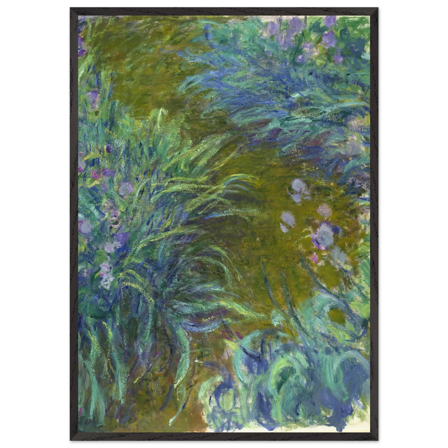 Path through the Irises 02 - claude monet Framed Art Print – Black Wooden Frame - Default Title - -Framed Art Print