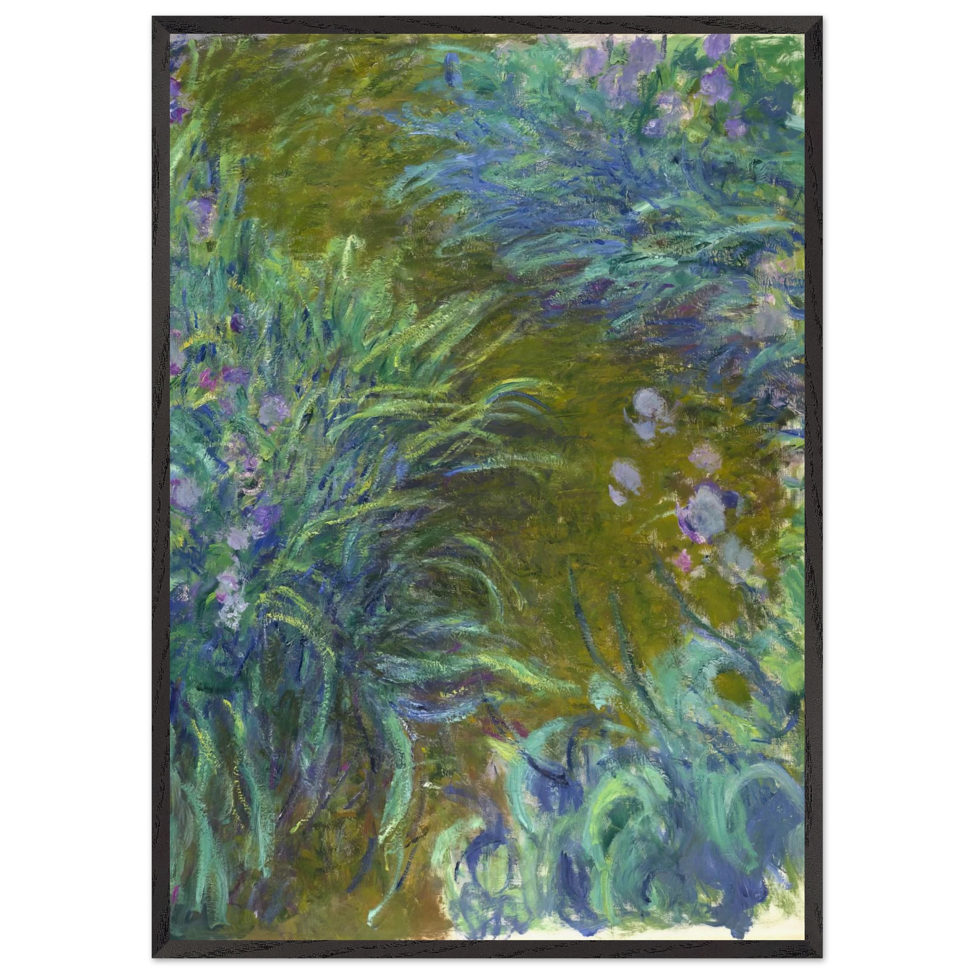 Path through the Irises 02 - claude monet Framed Art Print – Black Wooden Frame - Default Title - -Framed Art Print