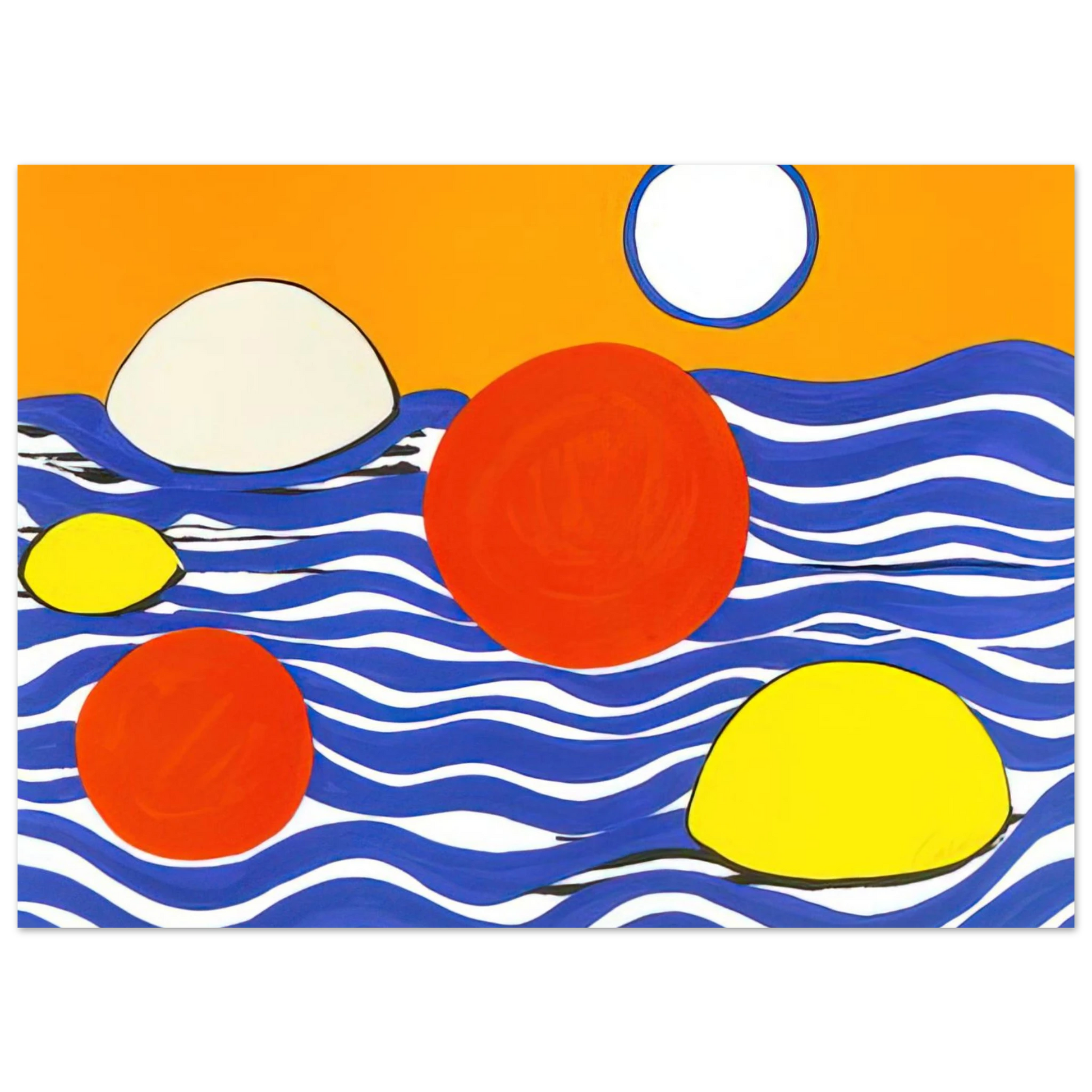 Alexander Calder - WAVES 1973 Fine Art Poster - 40x60 cm / 16x24 inches