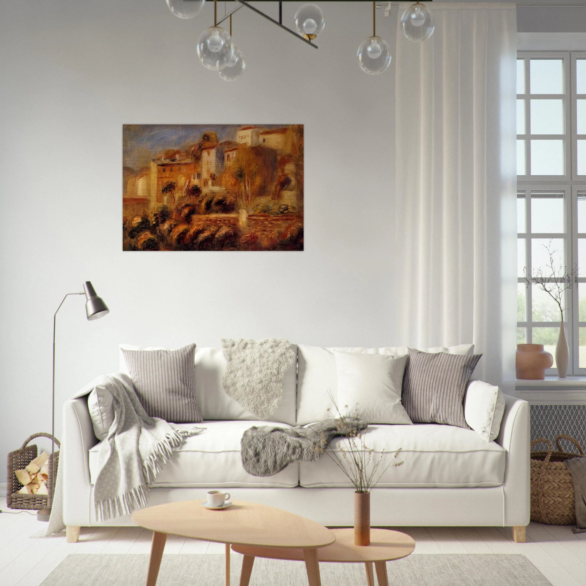 Houses at Cagnes - Pierre-Auguste Renoir Brushed Aluminum Print - 70x100 cm / 28x40 inches | Pierre-Auguste Renoir Aluminum Print | Pierre-Auguste Renoir Prints