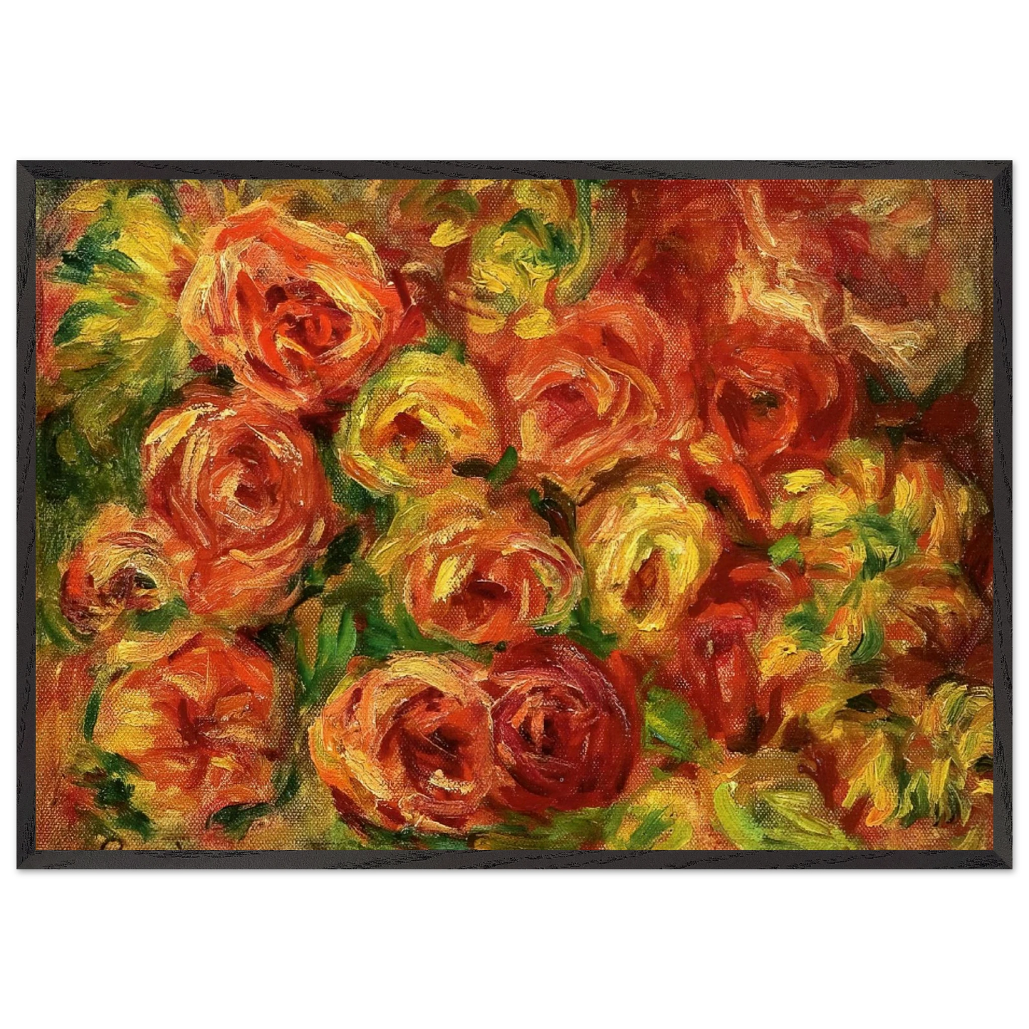 Armful of Roses - Pierre-Auguste Renoir Framed Art Print – Black Wooden Frame - Default Title - -Framed Art Print