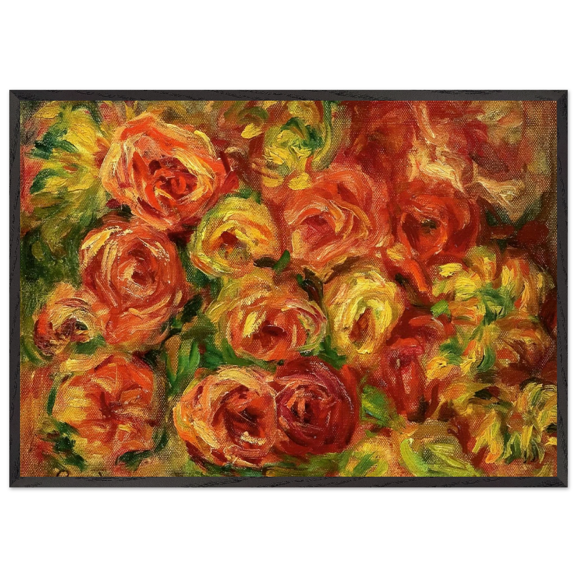 Armful of Roses - Pierre-Auguste Renoir Framed Art Print – Black Wooden Frame - Default Title - -Framed Art Print