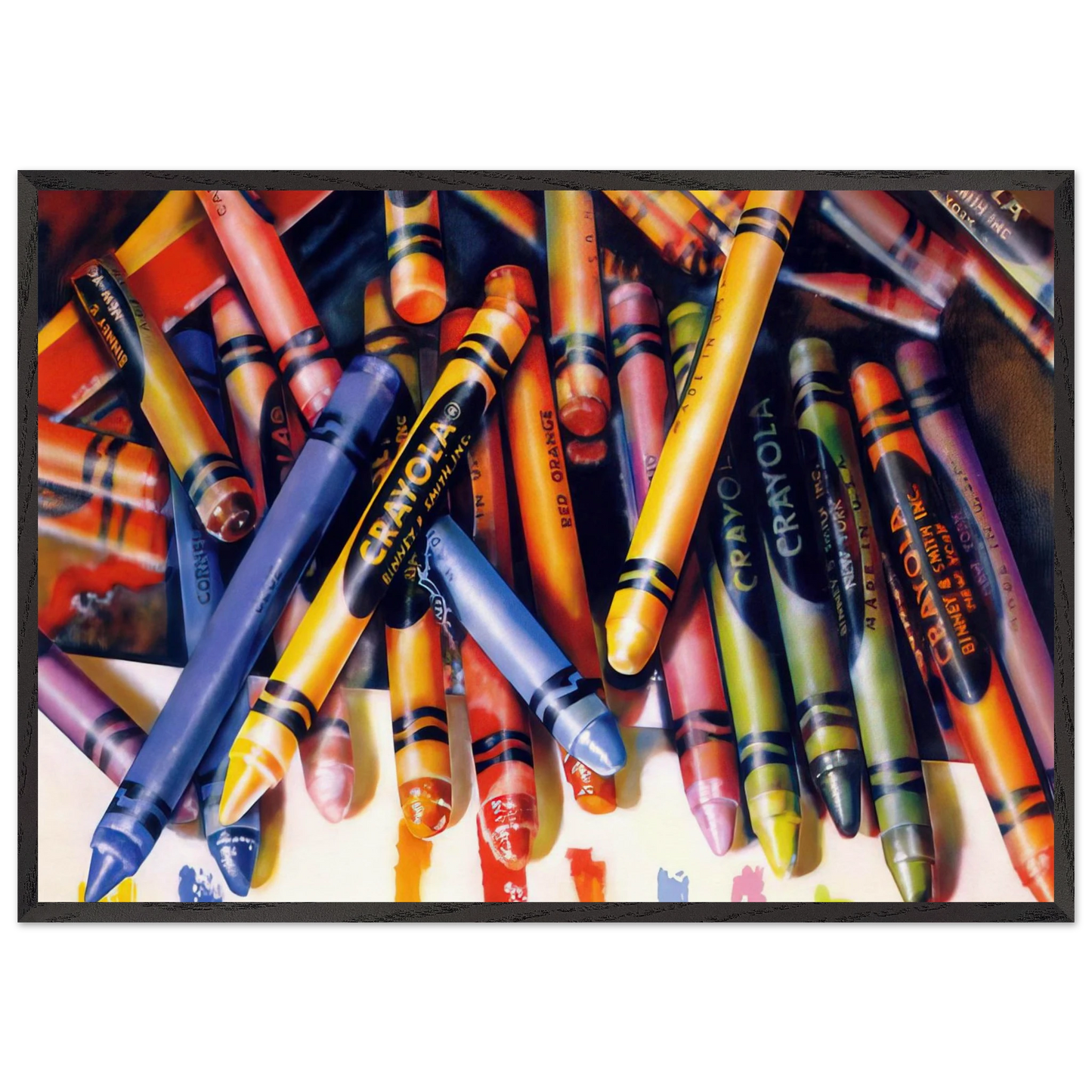 CRAYOLA 1973 - Audrey Flack Framed Art Print – Black Wooden Frame - Default Title - -Framed Art Print