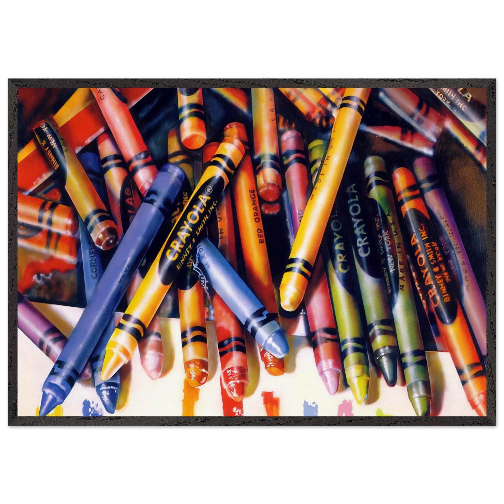 CRAYOLA 1973 - Audrey Flack Framed Art Print – Black Wooden Frame - Default Title - -Framed Art Print