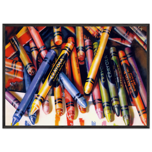 CRAYOLA 1973 - Audrey Flack Framed Art Print – Black Wooden Frame - Default Title - -Framed Art Print