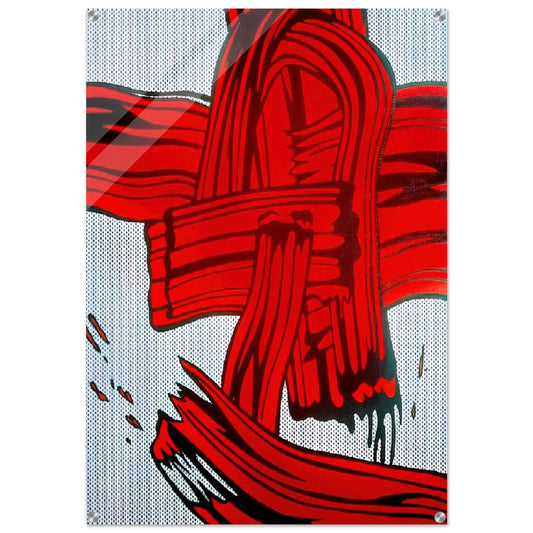 RED PAINTING BRUSHSTROKE 1965 - Roy Lichtenstein Acrylic Print - 70x100 cm / 28x40″ inches