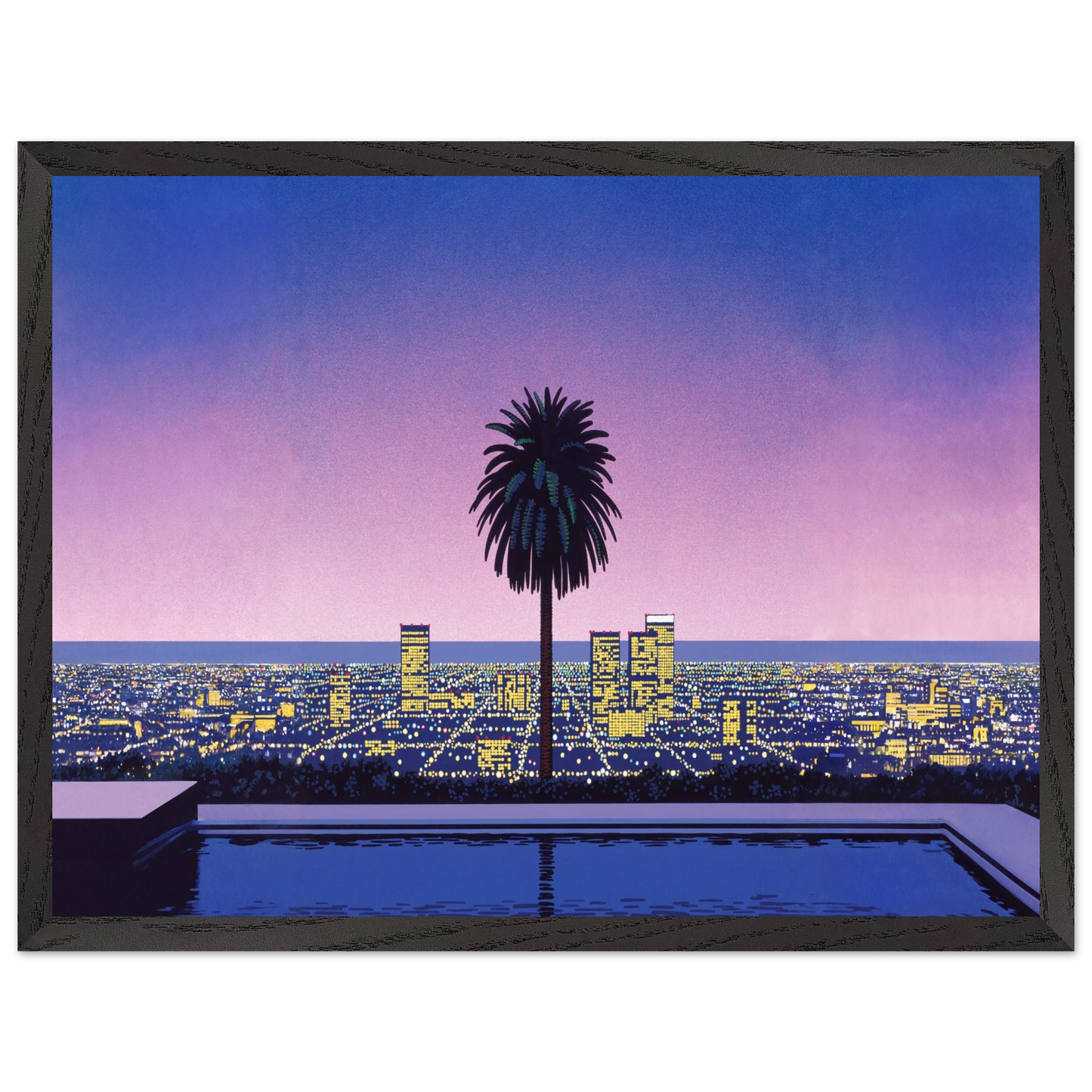 Hiroshi Nagai - Pacific Breeze 2 Wall Art - 60x80 cm / 24x32 inches - Premium Wooden Framed Poster With Fine Art Paper - White frame