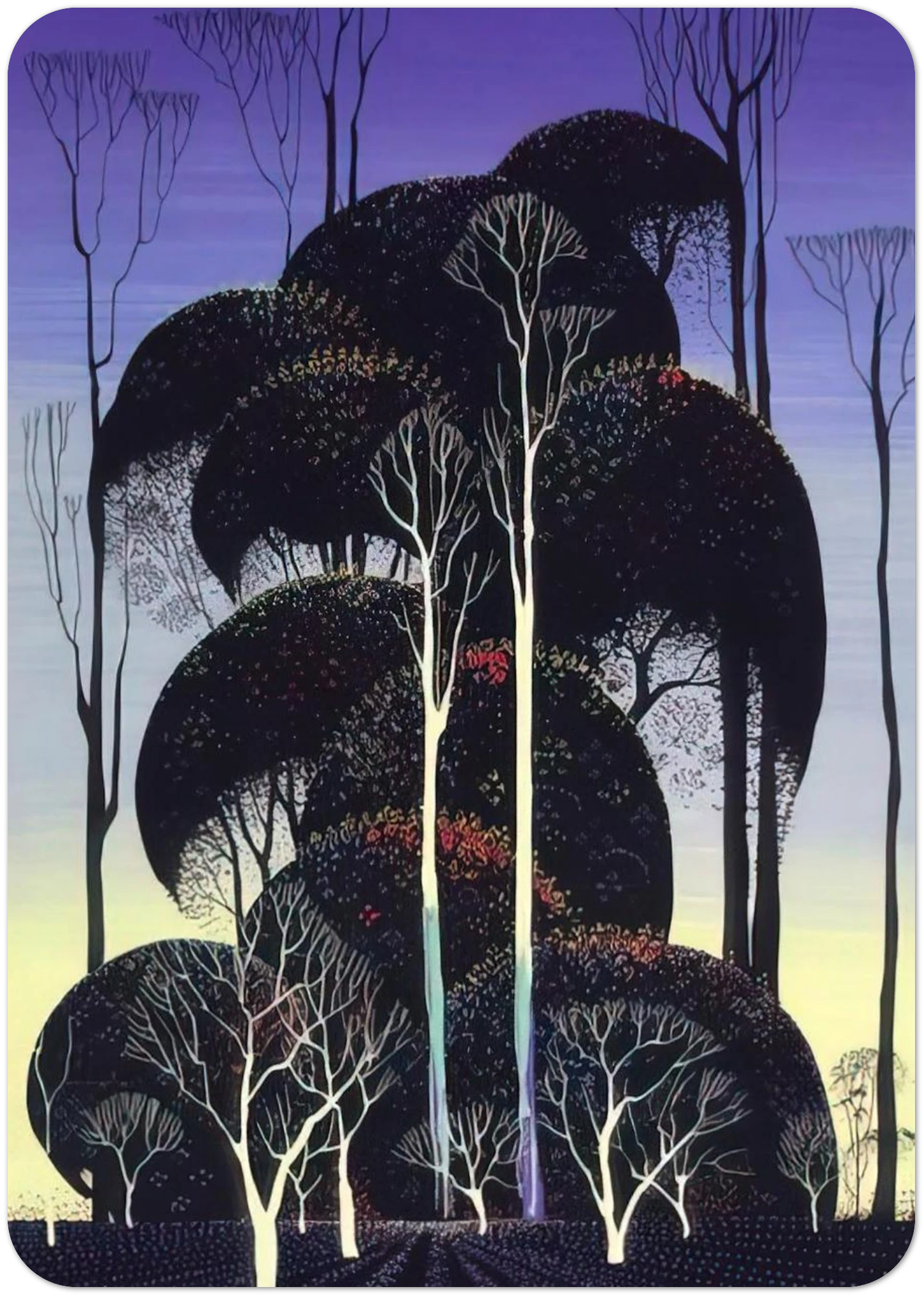 Forest Arabesque By Eyvind Earle Pack of 10 Post Cards | Eyvind Earle Post Cards | A6 (10.5 x 14.8 cm) - 4.1 x 5.8 inches