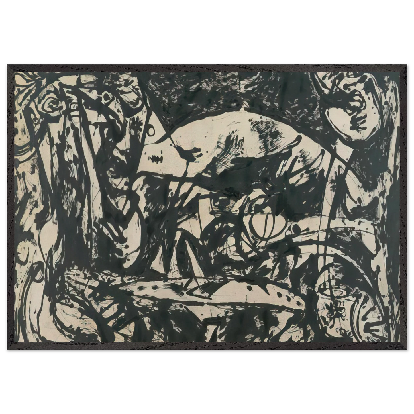 NUMBER 14 - Jackson Pollock Framed Art Print – Black Wooden Frame - Default Title - -Framed Art Print