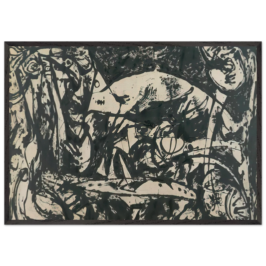 NUMBER 14 - Jackson Pollock Framed Art Print – Black Wooden Frame - Default Title - -Framed Art Print