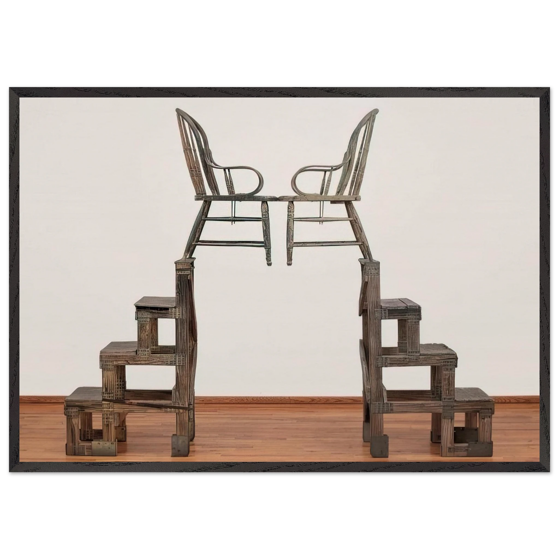 THE ANCIENT INCIDENT KABAL AMERICAN ZEPHYR 1981 - Robert Rauschenberg Framed Art Print – Black Wooden Frame - Default Title - -Framed Art Print