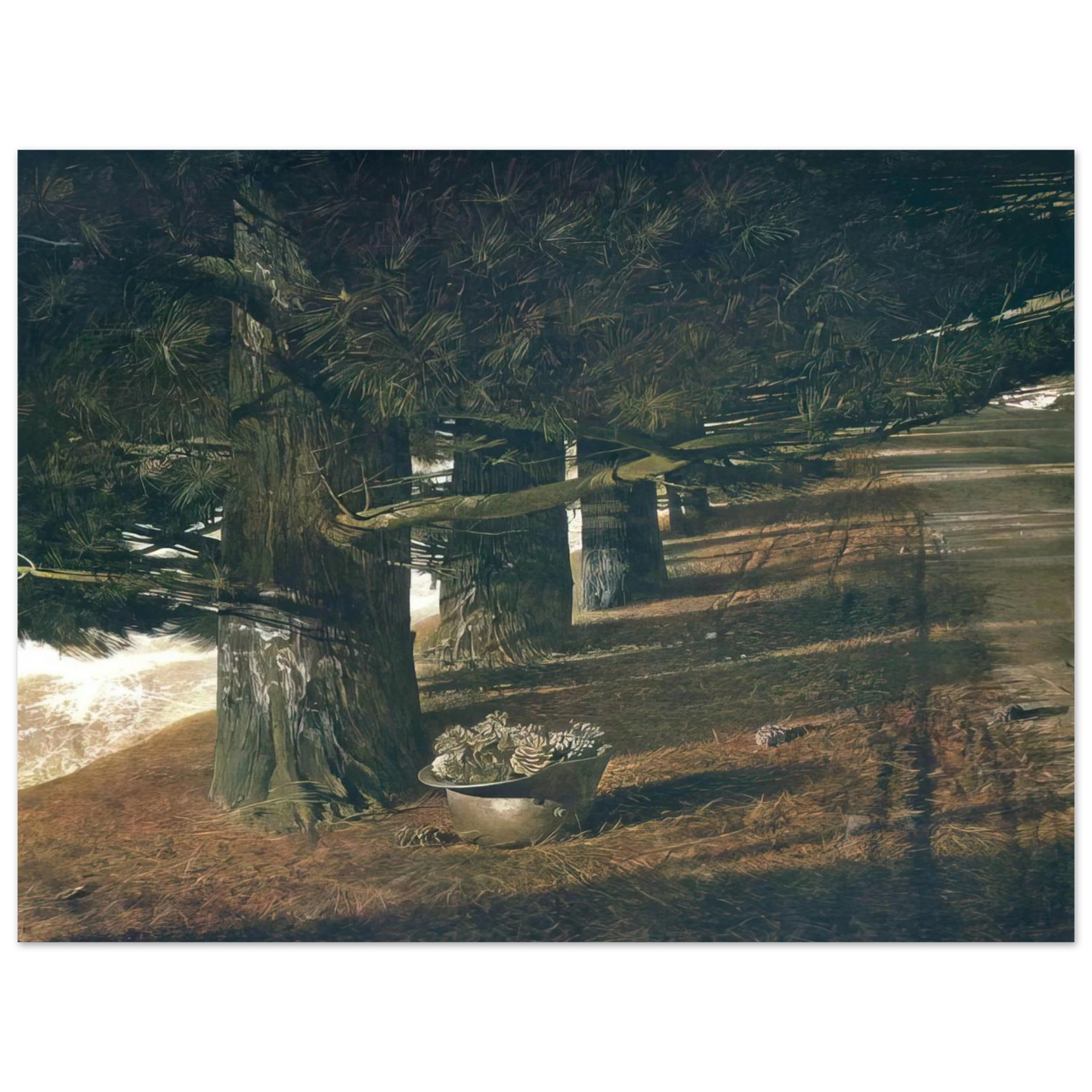 Andrew Wyeth - PINE BARON Wall Art - 30x40 cm / 12x16 inches - Premium Wooden Framed Poster With Fine Art Paper - Black frame