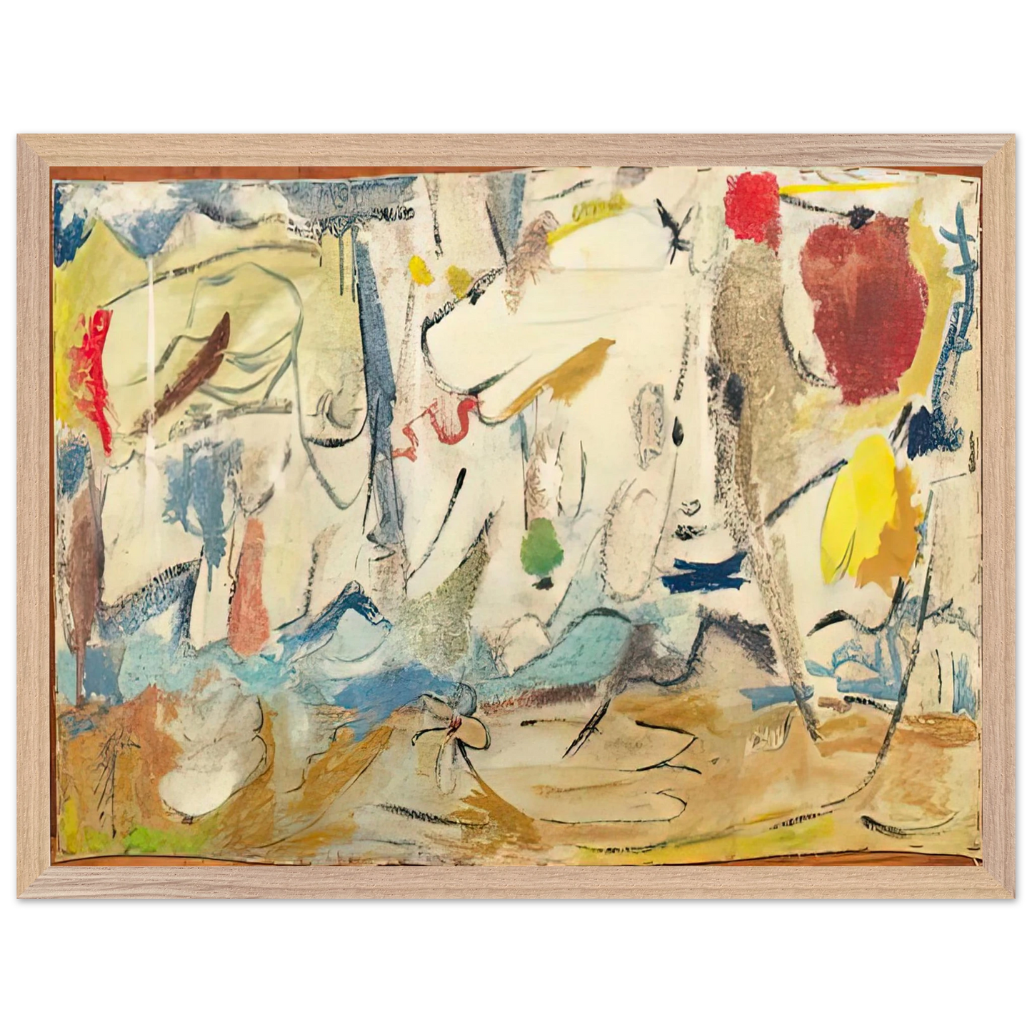 Helen Frankenthaler - Cloudscape, 1951- Wall Art - 21x29.7 cm / 8x12" - Premium Wooden Framed Poster With Fine Art Paper - Wood frame