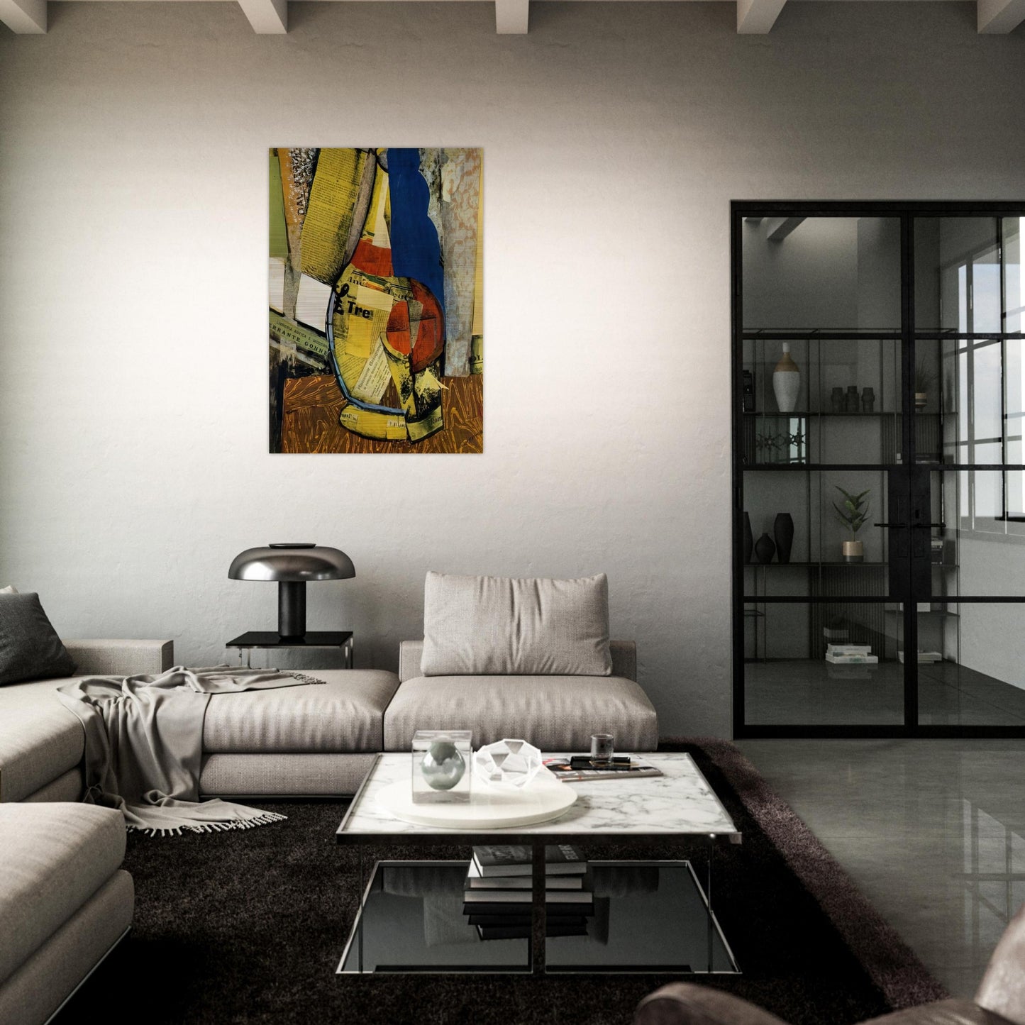 FIASCO E BICCHIERE - Carlo Carra Brushed Aluminum Print - 70x100 cm / 28x40 inches | Carlo Carra Aluminum Print | Carlo Carra Prints
