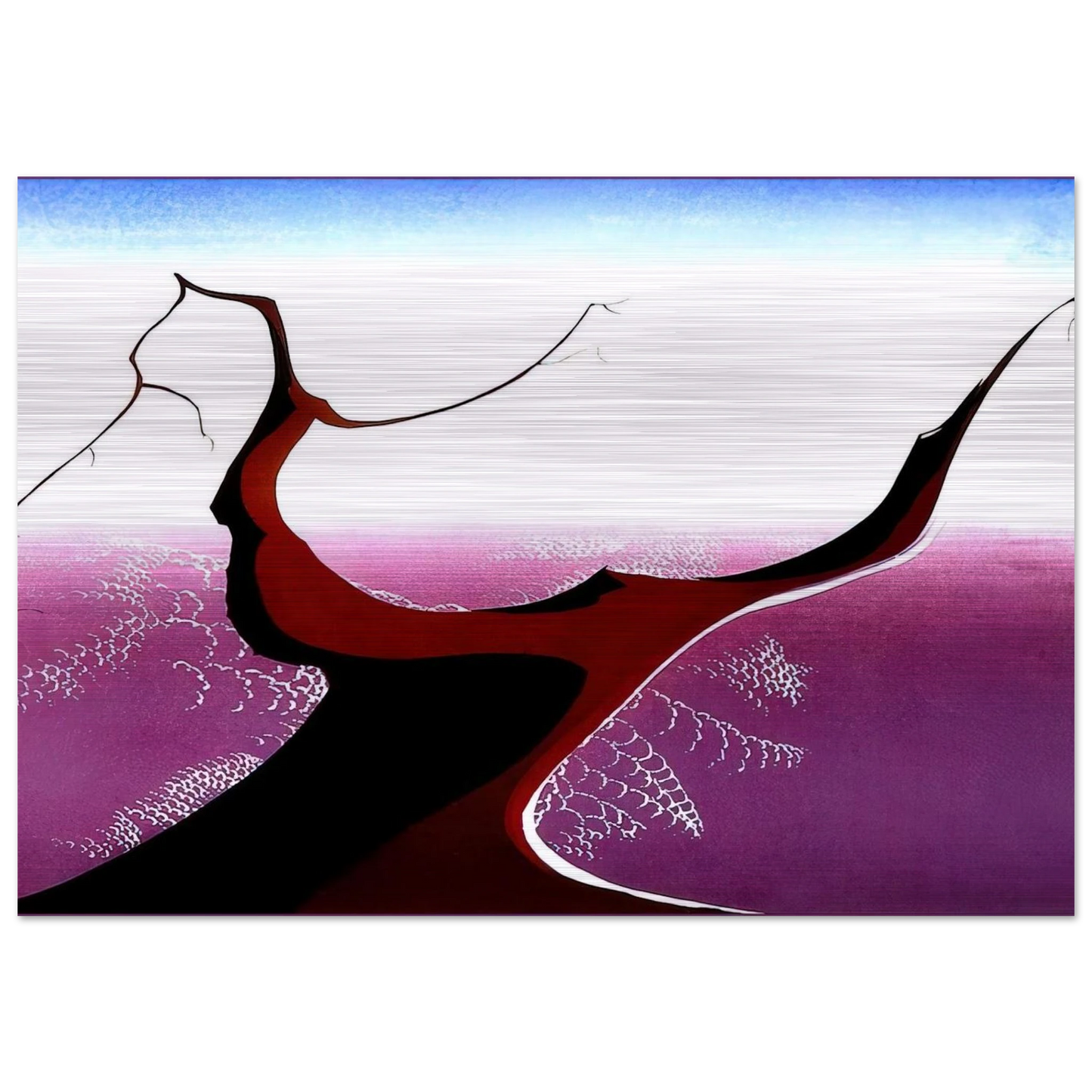 Desert Tree - Eyvind Earle Brushed Aluminum Print - 70x100 cm / 28x40 inches | Eyvind Earle Aluminum Print | Eyvind Earle Prints