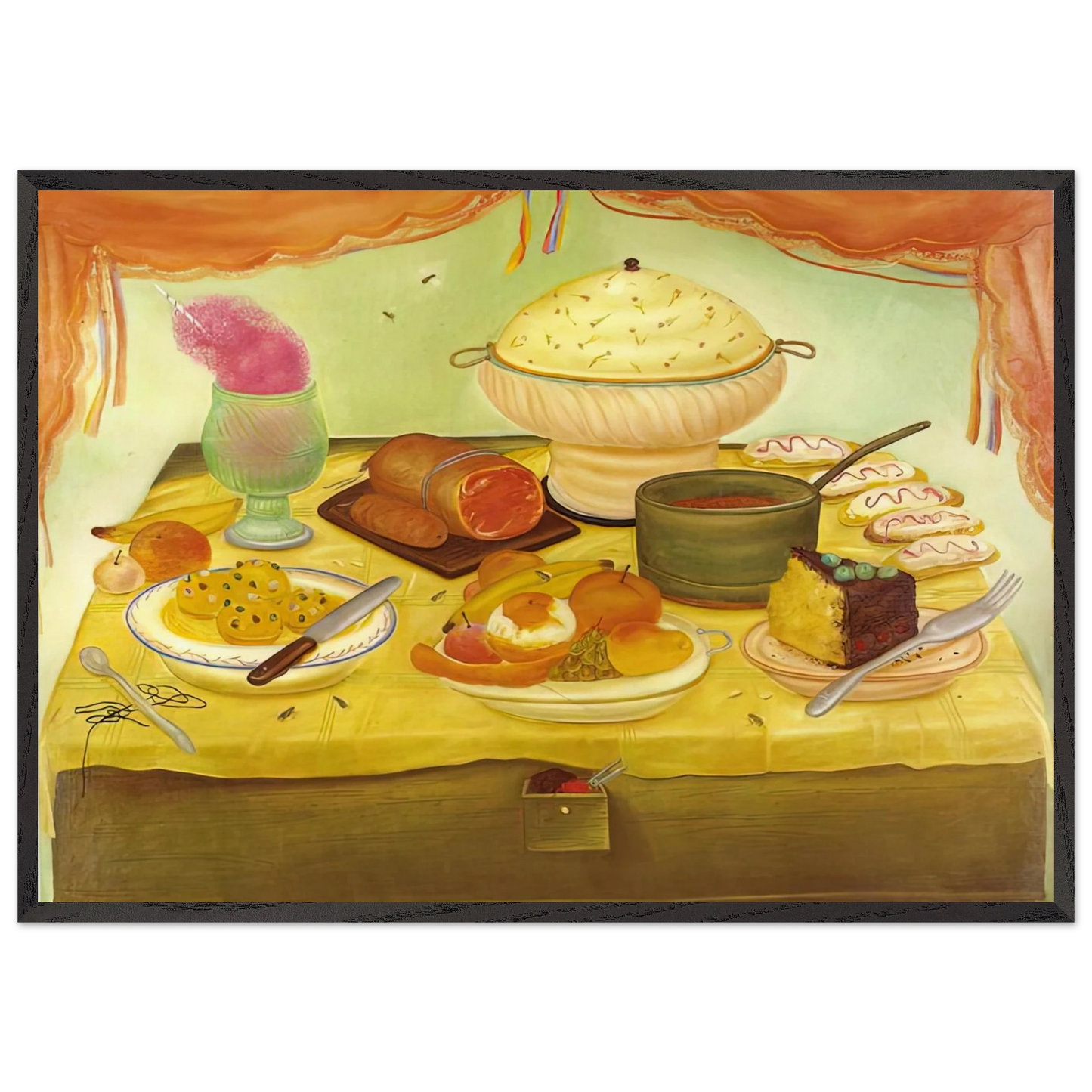 STILL LIFE N2 - Fernando Botero Framed Art Print – Black Wooden Frame - Default Title - -Framed Art Print