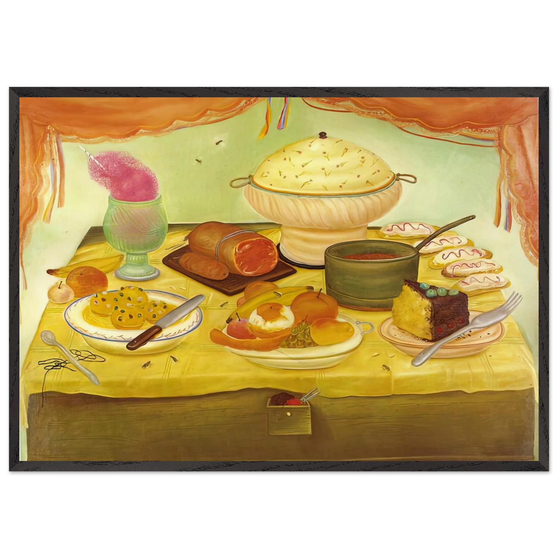 STILL LIFE N2 - Fernando Botero Framed Art Print – Black Wooden Frame - Default Title - -Framed Art Print