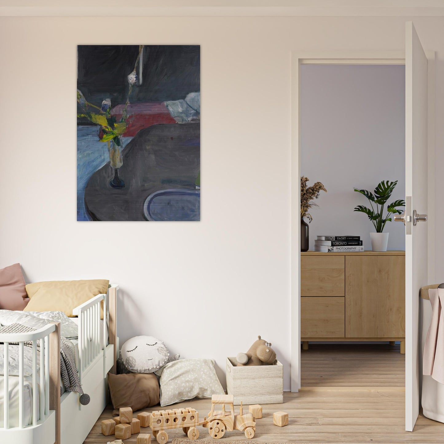 Interior with Flowers - Richard Diebenkorn Brushed Aluminum Print - 70x100 cm / 28x40 inches | Richard Diebenkorn Aluminum Print | Richard Diebenkorn Prints