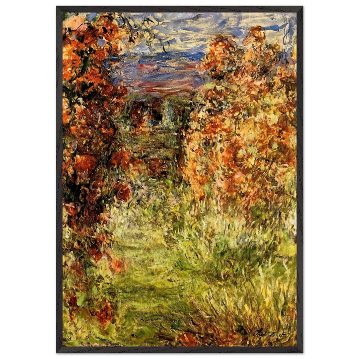 The House among the Roses 2 - claude monet 70x100 cm / 28x40 inches Framed Art Print – Black Wooden Frame