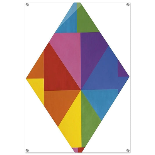 Acht farben im horizontal-diagonal-quadtrat - 1965 - Max Bill Acrylic Print - 70x100 cm / 28x40″ inches | Max Bill Wall Art | Max Bill Prints