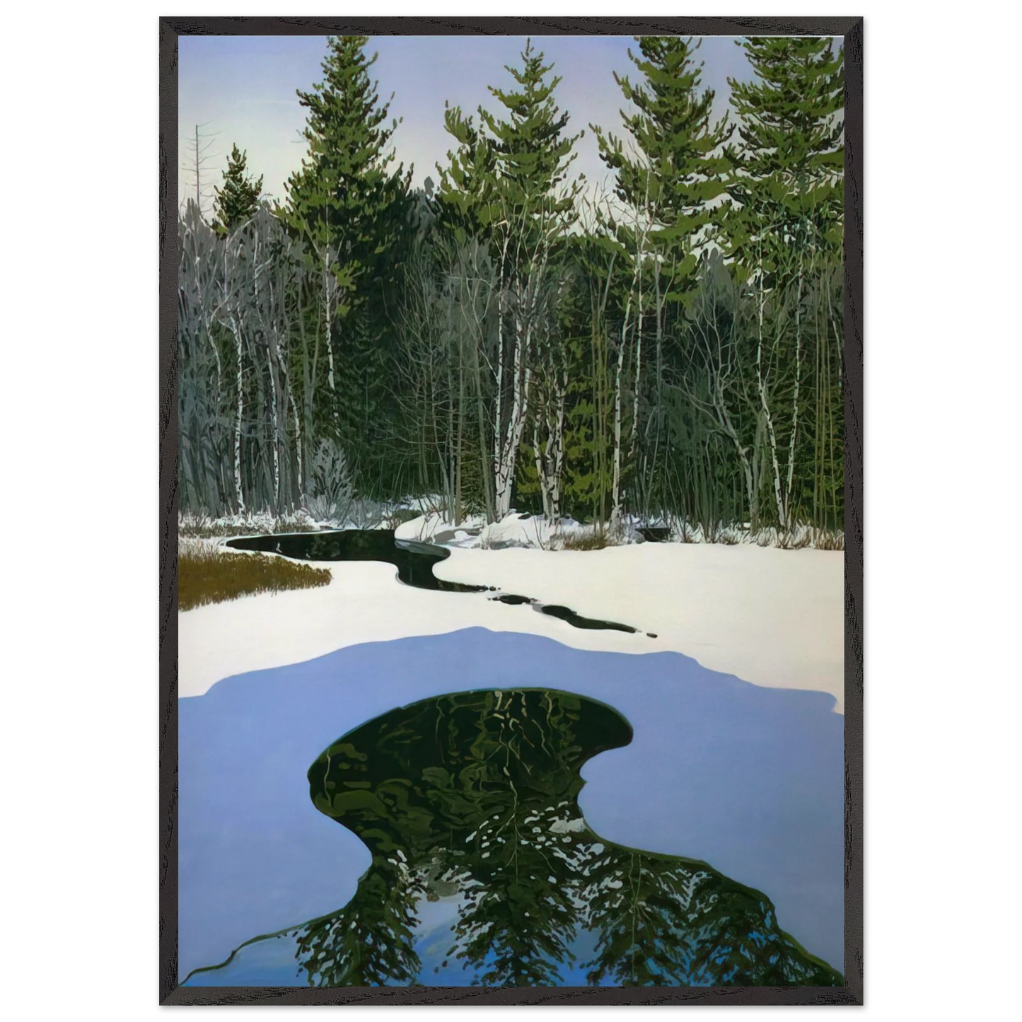 Pond Pass - Contemporary Realism - Neil Welliver Framed Art Print – Black Wooden Frame - Default Title - -Framed Art Print