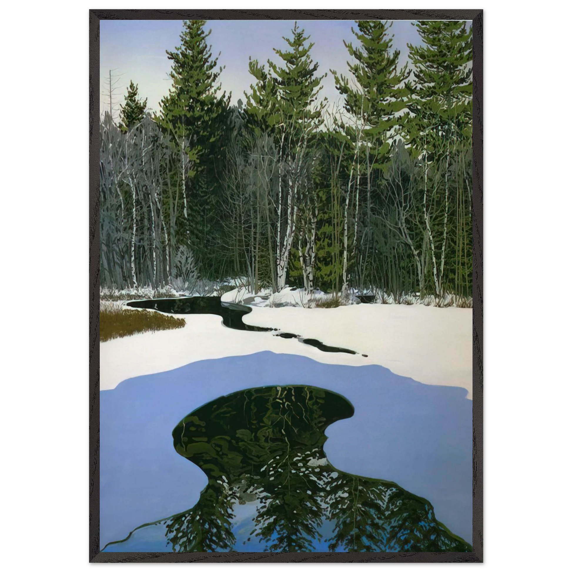 Pond Pass - Contemporary Realism - Neil Welliver Framed Art Print – Black Wooden Frame - Default Title - -Framed Art Print