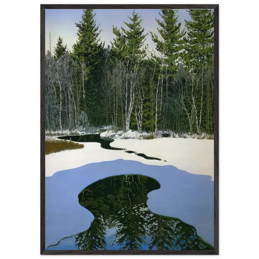Pond Pass - Contemporary Realism - Neil Welliver Framed Art Print – Black Wooden Frame - Default Title - -Framed Art Print