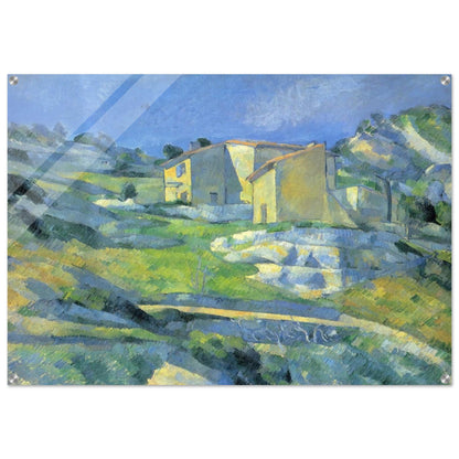Houses at the L'Estaque - Paul Cézanne Acrylic Print - 70x100 cm / 28x40″ inches | Paul Cézanne Wall Art | Paul Cézanne Prints