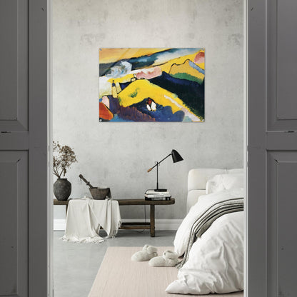 MOUNTAIN LANDSCAPE WITH CHURCH 1910 - Wassily Kandinsky Acrylic Print - 70x100 cm / 28x40″ inches | Wassily Kandinsky Wall Art | Wassily Kandinsky Prints