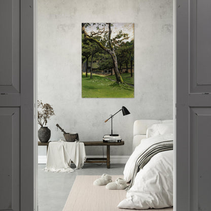 Norman Farm through the Trees - claude monet Brushed Aluminum Print - 70x100 cm / 28x40 inches | claude monet Aluminum Print | claude monet Prints