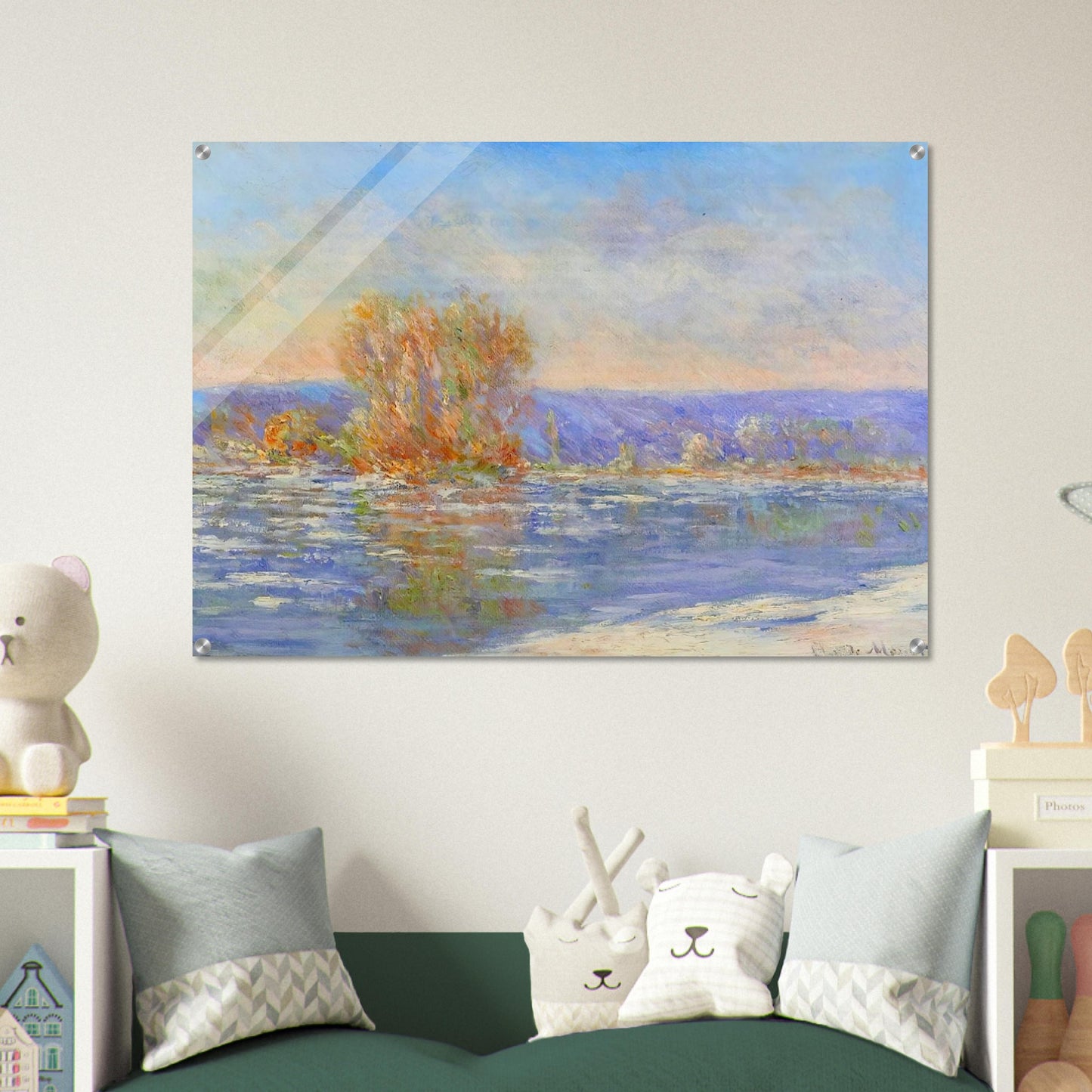 Floating Ice near Bennecourt - claude monet Acrylic Print - 70x100 cm / 28x40″ inches