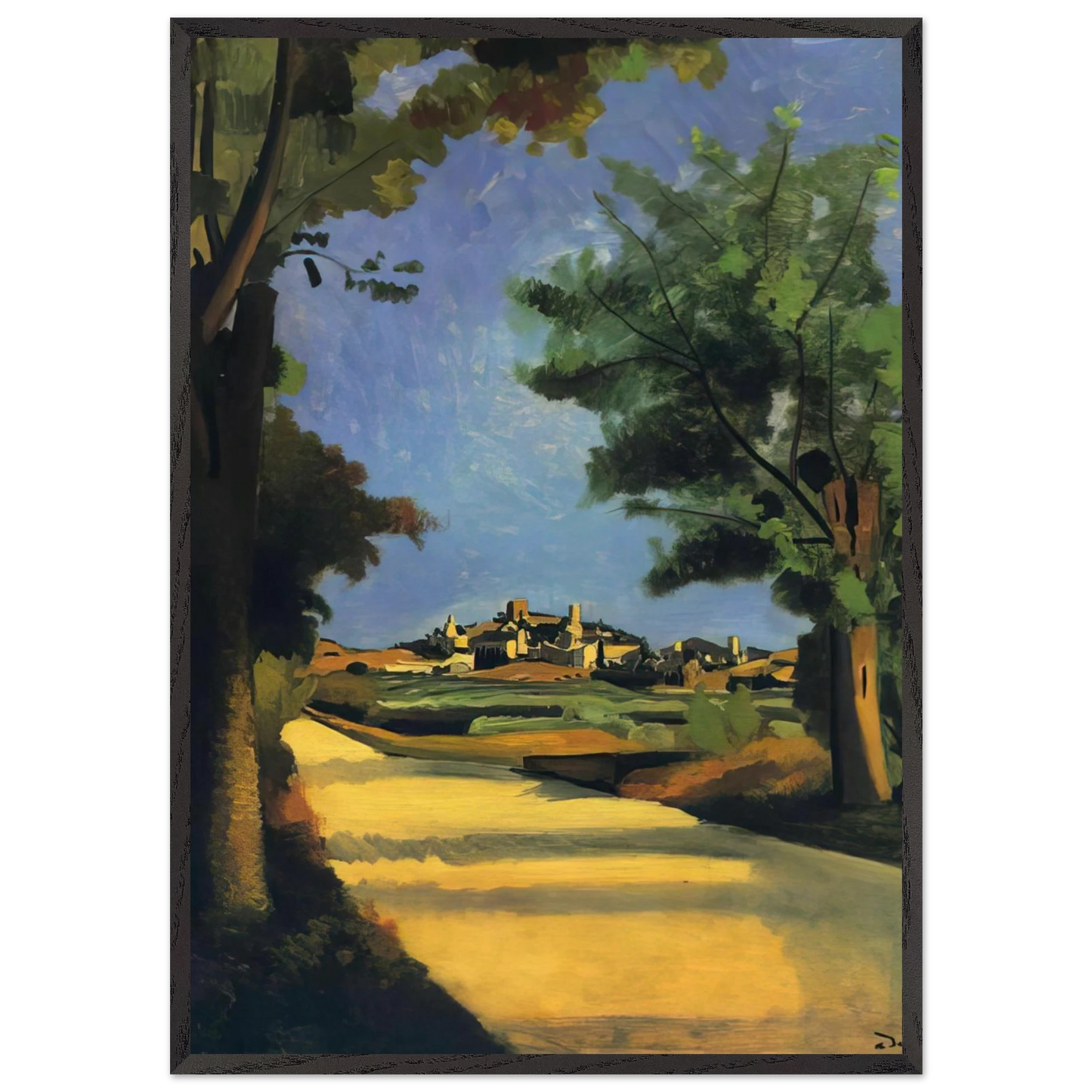 THE ROAD 1932 - Andre Derain Framed Art Print – Black Wooden Frame - Default Title - -Framed Art Print
