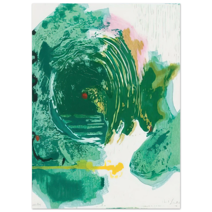 Helen Frankenthaler - Radius - 1993 Wall art - 28x43  cm / XL (11x17 inches) - Premium Wooden Framed Poster With Fine Art Paper-canvas - Wood frame