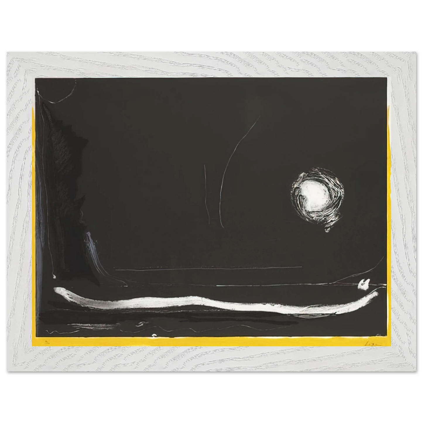 Helen Frankenthaler - Yellow Jack - 1985 Wall art - 60x80 cm / 24x32 Inches - Premium Wooden Framed Poster With Fine Art Paper - White frame